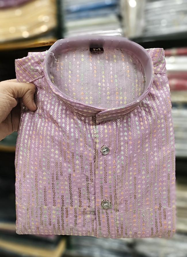 Banglori Silk Pink Traditional Wear Sequins Work Kurta Pajama
